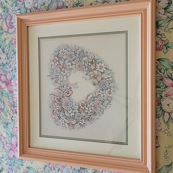 Picture 17 X 16 Peach Pastel Flower Printed Heart - Picture 9 of 9